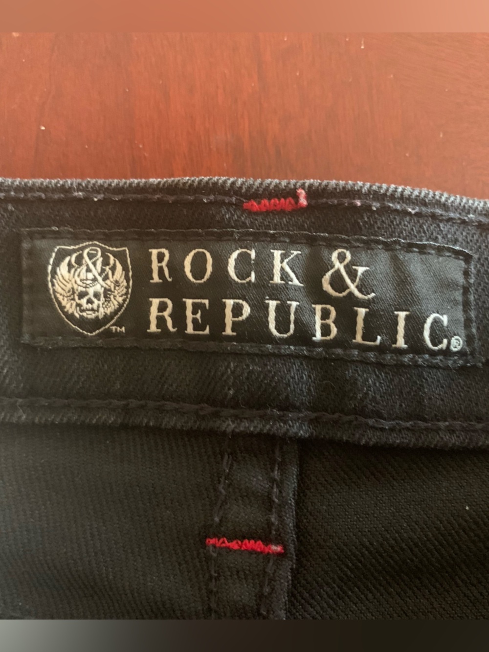 Rock & Republic Y2K Vintage Black Jeans with Red Stitch Accents Made in USA 🇺🇸 - Picture 2 of 14